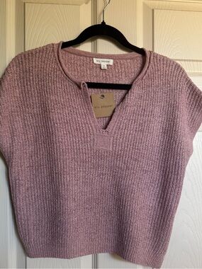 NWT Blu Pepper Mauve-Pink Ribbed V-Neck Sweater Vest, Various Sizes
